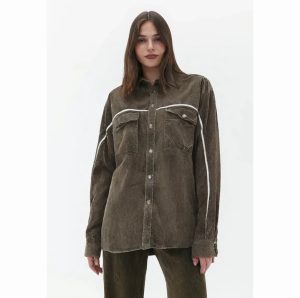 Camisa Verde Musgo Golden Breed Talla S