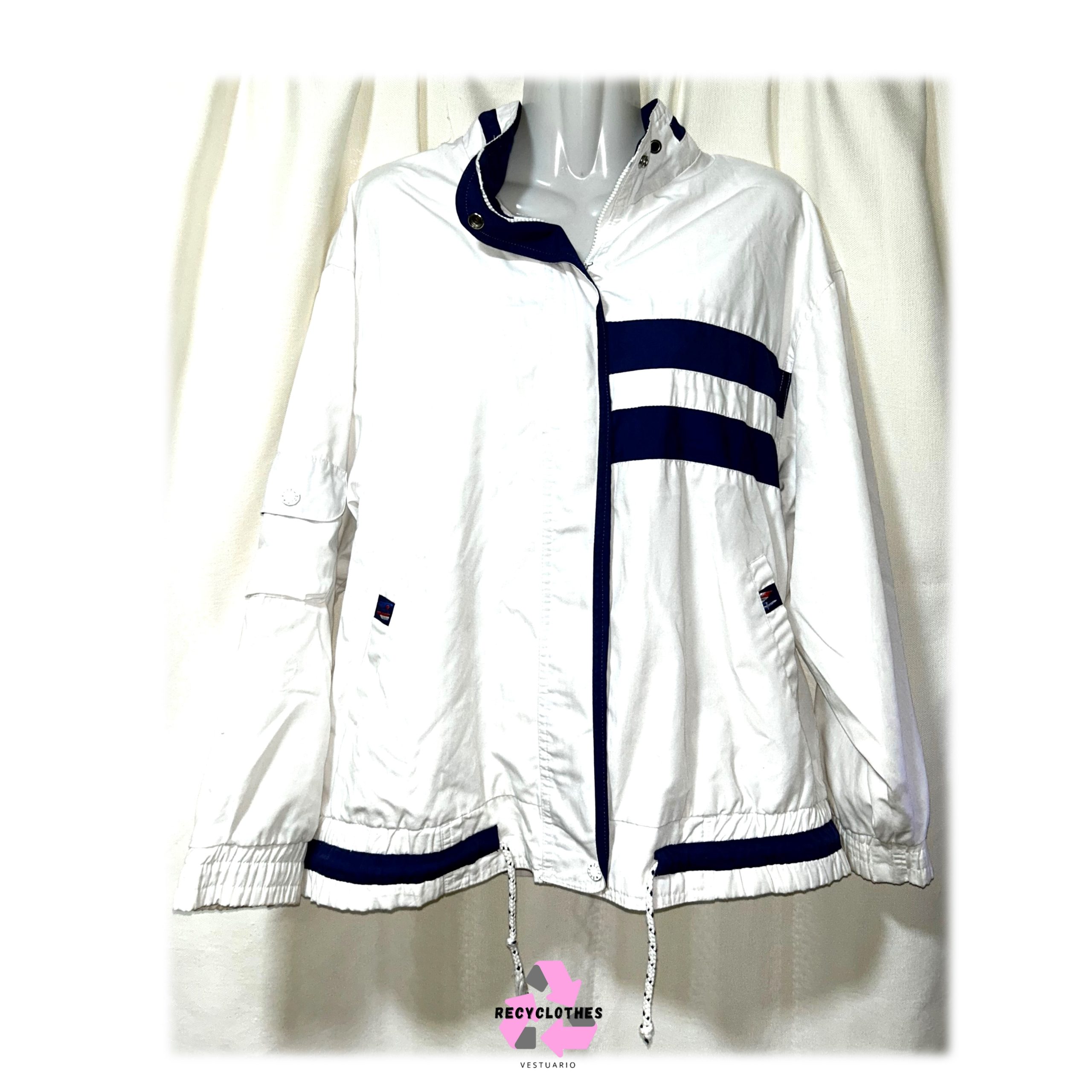 Cortaviento Blanco y Azul Talla Única - Imagen 2