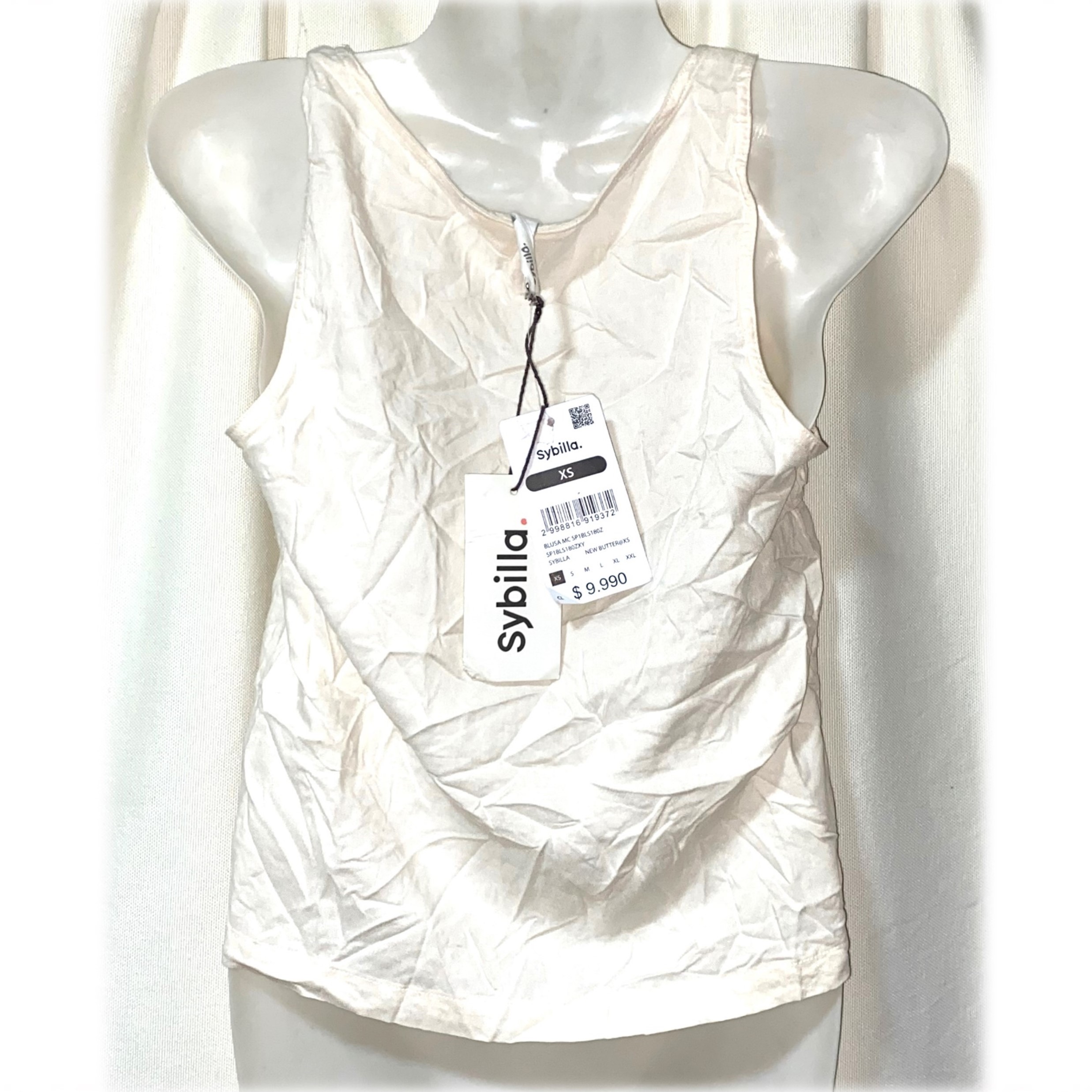 Polera Crema Sybilla Talla XS (Nueva) - Imagen 3