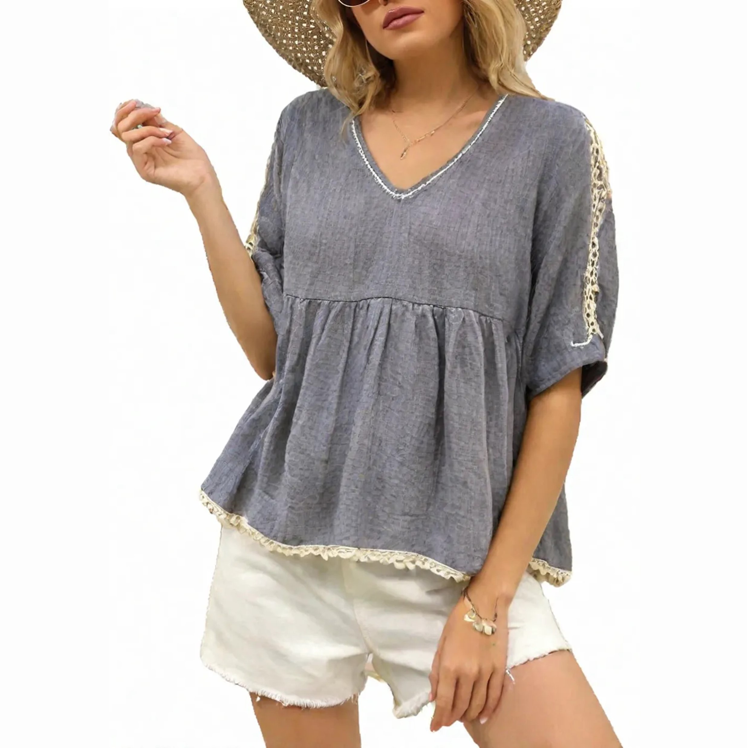 Polera Gris Made with Love Talla S