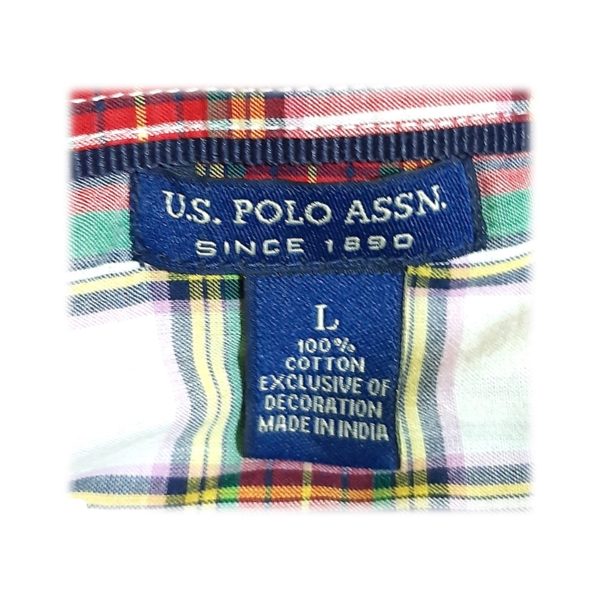 Camisa Verde/Rojo L US Polo - Imagen 4
