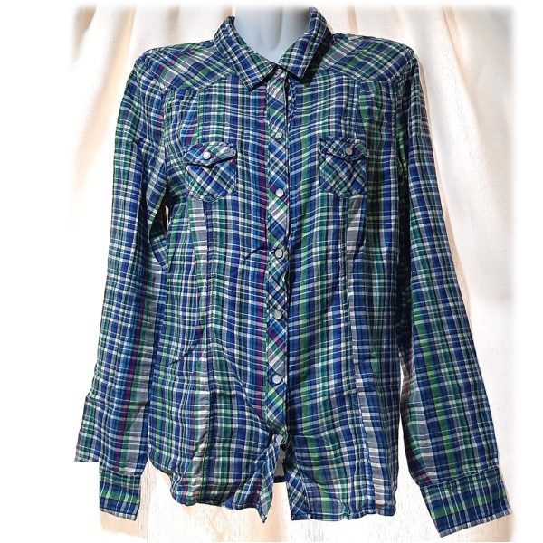 Camisa Azul/Verde S Old Navy - Imagen 2