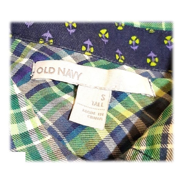 Camisa Azul/Verde S Old Navy - Imagen 4