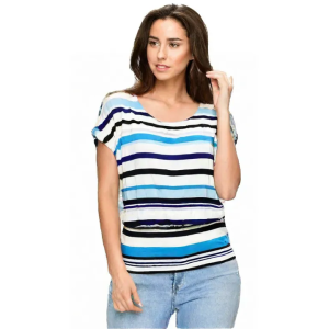 Polera Blanco/Celeste/Azul White House Talla XXS