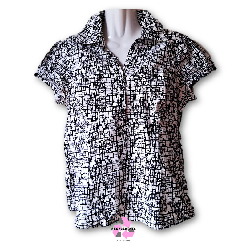 Blusa Blanca/Negra L Iz Byer California - Imagen 2