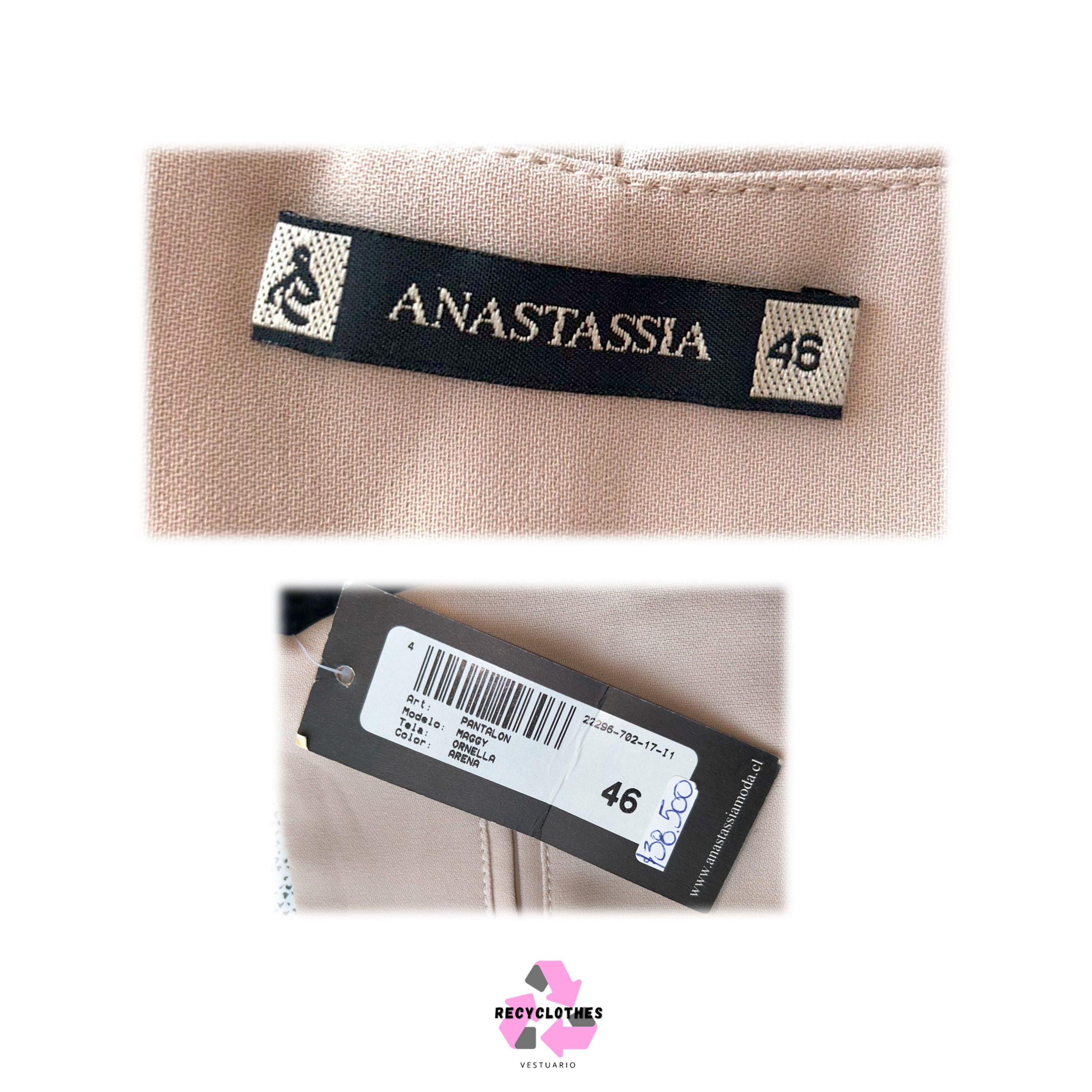 Pantalón Beige Talla 46 Anastassia - Imagen 4