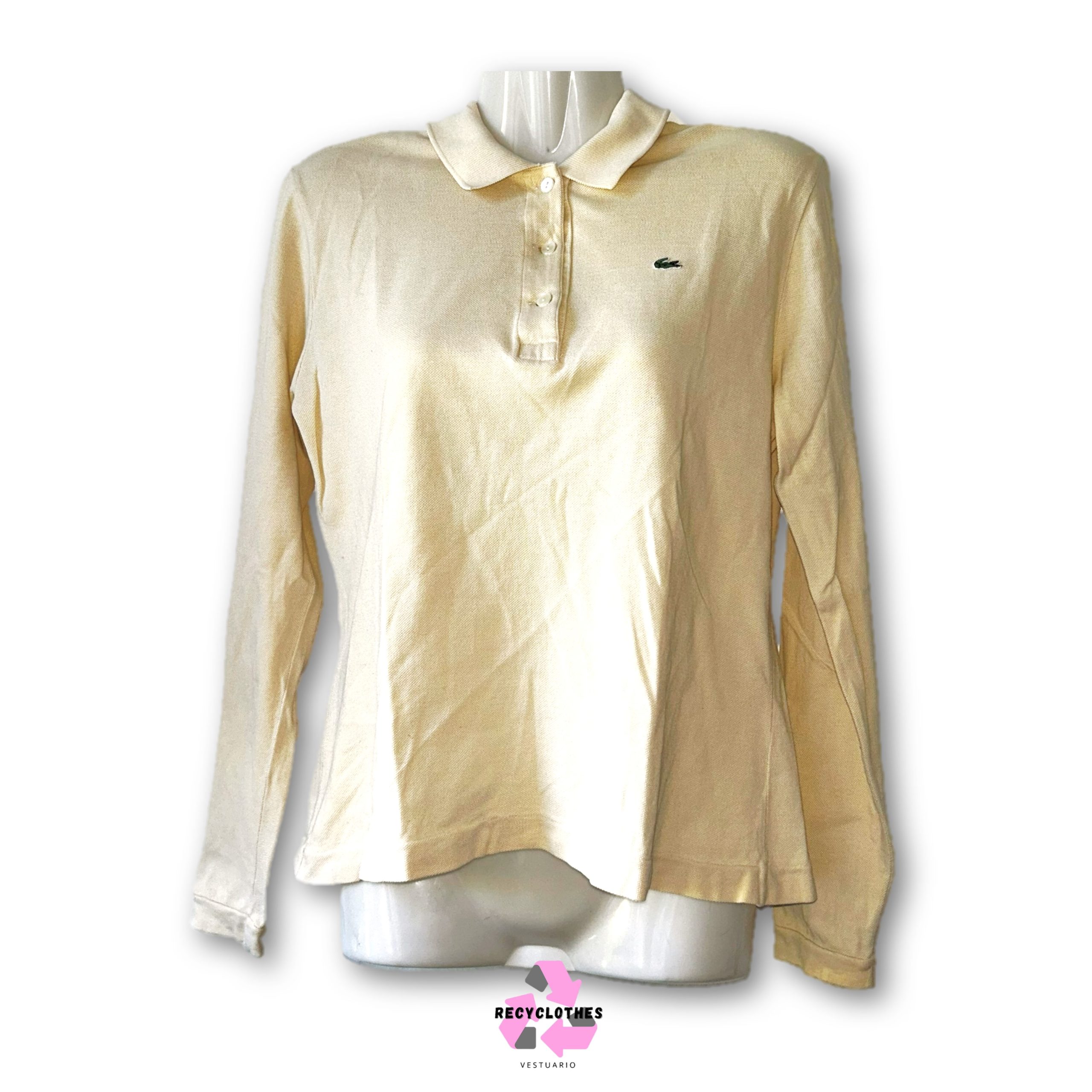 Polera Amarilla La Coste Talla 42 - Imagen 2