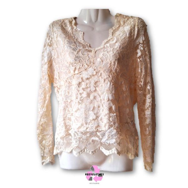 Polera Crema M Liz claiborne - Imagen 2
