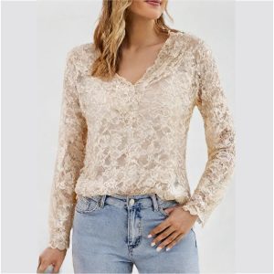 Polera Crema M Liz claiborne