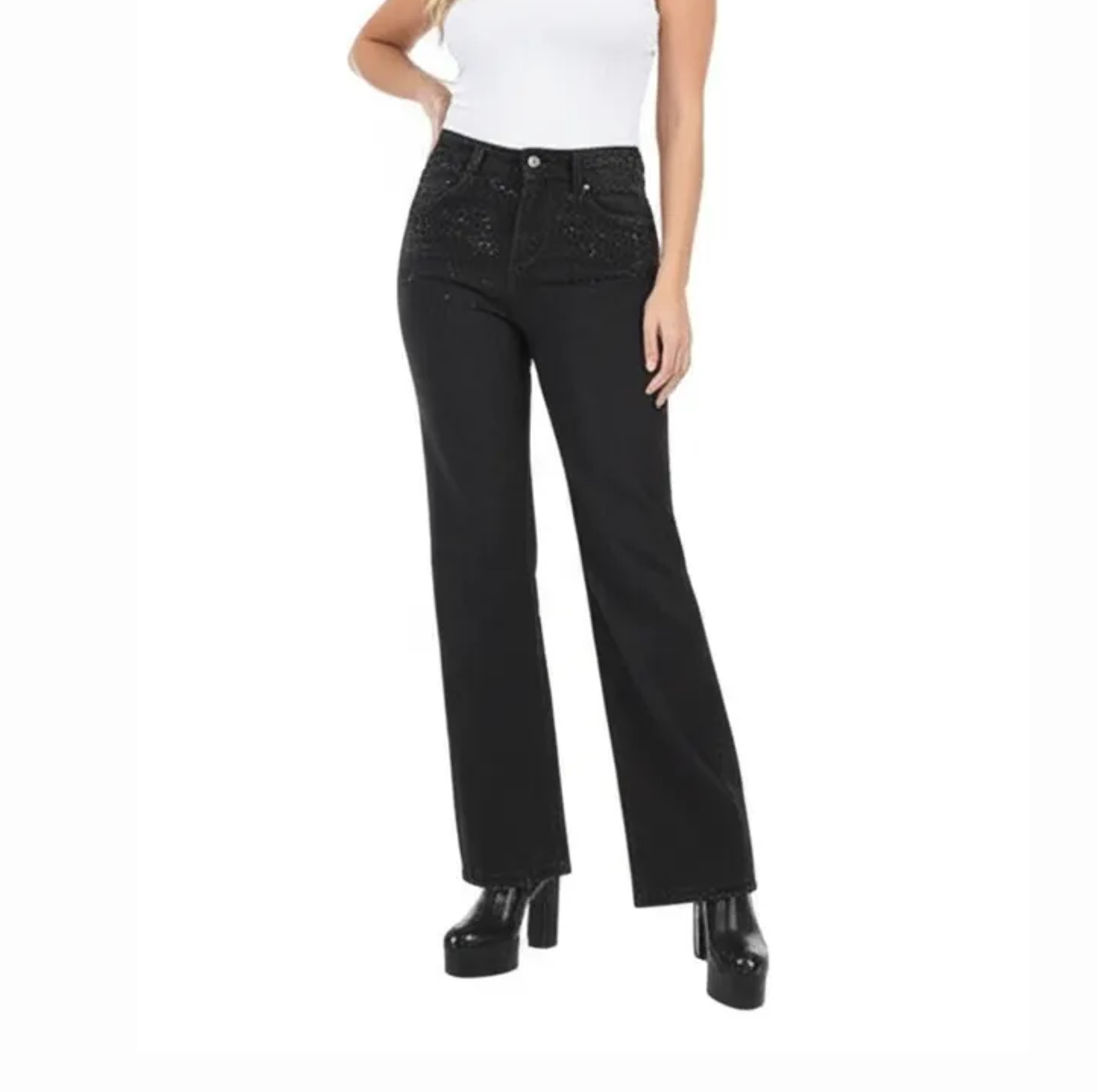 Jeans Negro Talla 40 Stefano Cocci